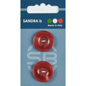 Пуговицы Sandra b, круглые, пластиковые, бордовые, 2 шт, 1 упаковка