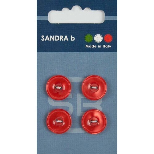 Пуговицы Sandra b, круглые, пластиковые, красные, 4 шт, 1 упаковка от компании М.Видео - фото 1