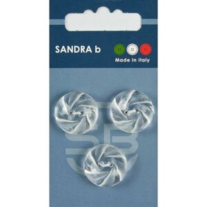 Пуговицы Sandra b, круглые, пластиковые, прозрачные, 3 шт, 1 упаковка