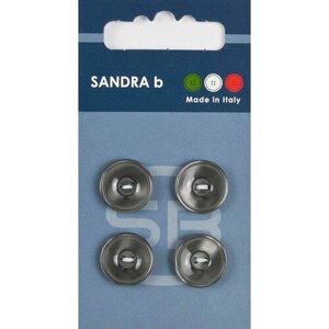 Пуговицы Sandra b, круглые, пластиковые, серые, 4 шт, 1 упаковка