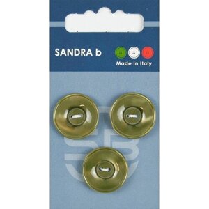 Пуговицы Sandra b, круглые, пластиковые, зеленые, 3 шт, 1 упаковка