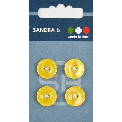 Пуговицы Sandra b, круглые, пластиковые, желтые, 4 шт, 1 упаковка от компании М.Видео - фото 1
