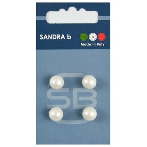 Пуговицы Sandra, белые жемчужины, перламутровые, 1 упаковка
