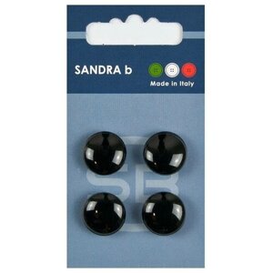 Пуговицы Sandra, черные, 1 упаковка