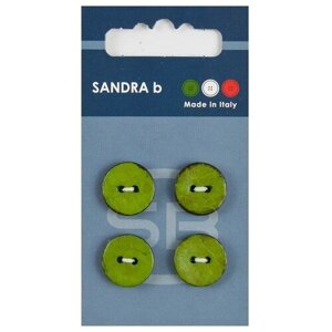 Пуговицы Sandra, зеленые, 1 упаковка