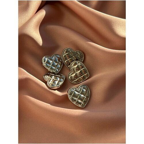Пуговицы сердечко / в форме сердца глянцевое серебро 16 мм. от компании М.Видео - фото 1