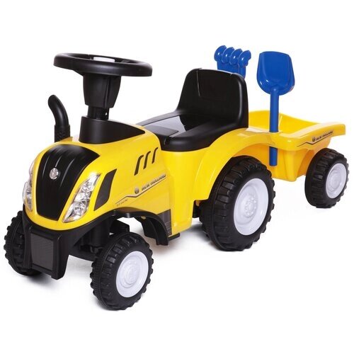 Пушкар машина-каталка детская New Holland Tractor Babycare, звуковые эффекты, розовый от компании М.Видео - фото 1