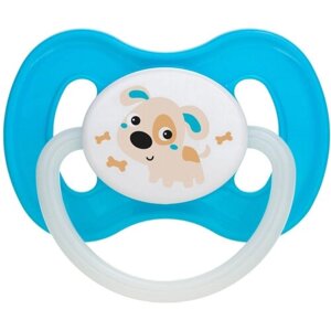 Пустышка Canpol Babies симметричная силиконовая, 0-6 Bunny & company, цвет: голубой