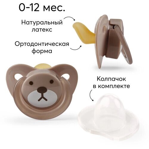 Пустышка латексная ортодонтическая Happy Baby 13022 0-12 мес., bear