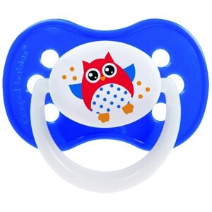 Пустышка симметричная силиконовая, 0-6 Owl, цвет: синий