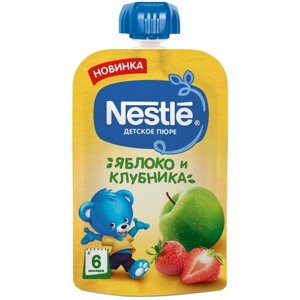 Пюре Nestlé яблоко и клубника, с 6 месяцев, 90 г