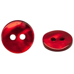 RA03 Пуговица ракушка 16L (10мм), 2 прокола (Red - красный), 50 шт