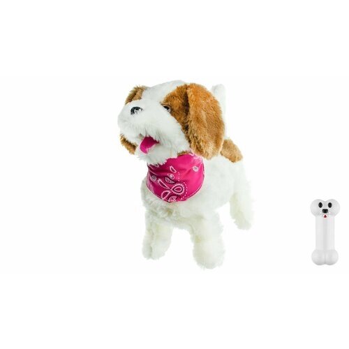 Радиоуправляемая плюшевая собака "Болонка" с платком от компании М.Видео - фото 1