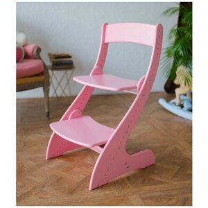 Растущий стул детский для школьника Друг Кузя, модель Павлин, светло-розовый