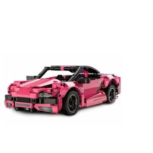 Развивающий конструктор ONEBOT Building Blocks Supercar (OBJZF62AIQI) / 500 деталей / гоночная машина, Розовый