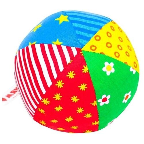 Развивающий мягкая погремушка «Мяч Радуга», цвета микс от компании М.Видео - фото 1