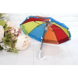 Реалистичный разноцветный зонтик для кукол, длина 21 см, синий