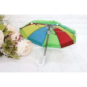 Реалистичный разноцветный зонтик для кукол, длина 21 см, зеленый