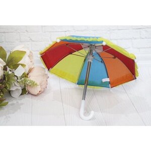 Реалистичный разноцветный зонтик для кукол, длина 21 см, желтый с синим