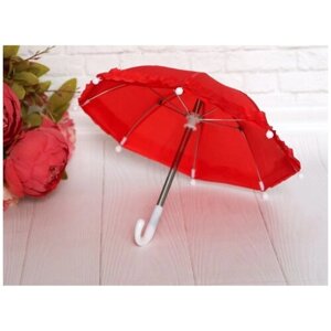 Реалистичный зонтик для кукол, длина 21см, розовый