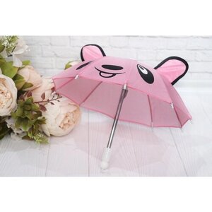 Реалистичный зонтик "Панда" для кукол, длина 22 см, розовый