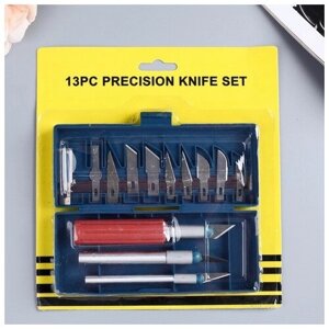 РемКар Инструмент для творчества набор 3 ножа + 10 лезвий пластик, металл 2,5х23х19,5 см