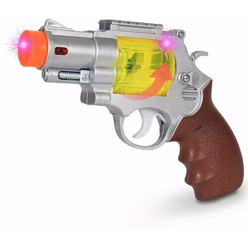 Револьвер на батарейках 22190-1, свет, звук, вращающиеся шарики от компании М.Видео - фото 1