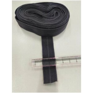 Резинка окантовочная для шитья, трикотажная, ширина 20 мм, цвет темно-серый, упаковка 5 метров.