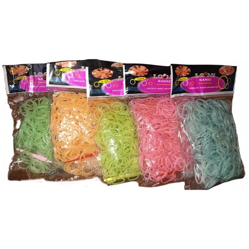 Резинки для плетения браслетов с крючками и спицами 3500 шт. 5 цветов от компании М.Видео - фото 1