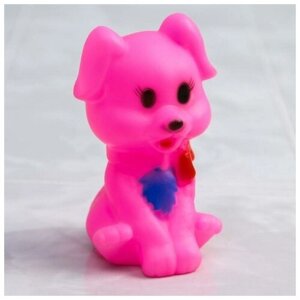 Резиновая игрушка для игры в ванной Собачка, с пищалкой, цвет микс
