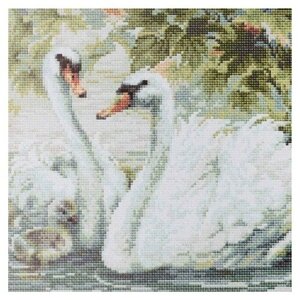 Риолис Набор алмазной вышивки Белые лебеди (АМ0036) 30х30 см