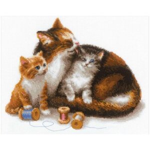 Риолис Набор для вышивания крестом Кошка с котятами 30 x 24 см (1811)