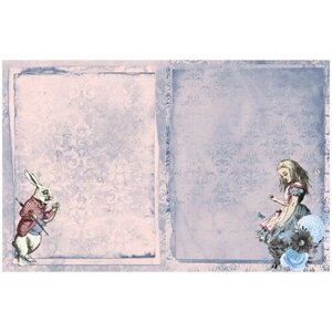Рисовая бумага для декупажа "Craft Premier", A3, 25г/м, "Алиса в стране чудес №7, винтажный блокнот"