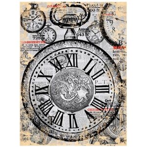 Рисовая бумага для декупажа Craft Premier "Карманные часы", 28 см х 38 см
