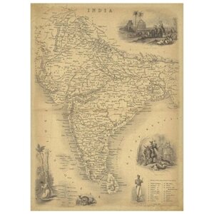 Рисовая бумага для декупажа Craft Premier "Карта Хинду", формат А4