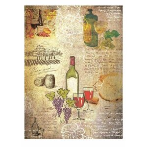 Рисовая бумага для декупажа Craft Premier "Карта вин", А3 -42х30) см.