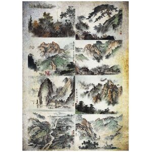 Рисовая бумага для декупажа Craft Premier "Китайские пейзажи", 28,2 х 38,4 см