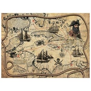 Рисовая бумага для декупажа Craft Premier "Пиратская карта", формат А4