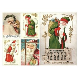 Рисовая декупажная карта "Рождественские открытки №14", A3, 42x30см, 25г/м, "Craft Premier"