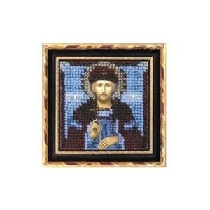 Рисунок на ткани Икона Св. Князь Борис 6,5х6,5 см. для вышивки нитками и бисером.