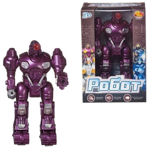 Робот Abtoys фиолетовый, с эффектами, на батарейках C-00133/фиолетовый