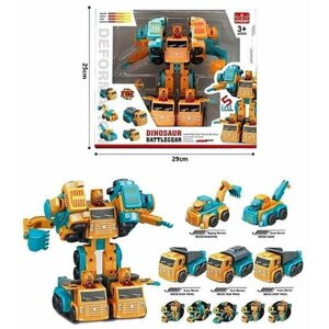 Робот DINOSAUR BATTLEGEAR 5в1 бирюзово-оранжевый в коробке