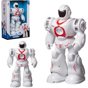Робот электромех. Воин будущего, свет/звук/движение, бело-красный WB-03065/красный