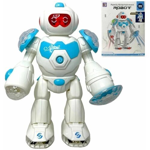 Робот на батарейках со светом и звуком, высота 24 см, игрушка для мальчика и для девочки, цвет в ассортименте, 3331 от компании М.Видео - фото 1