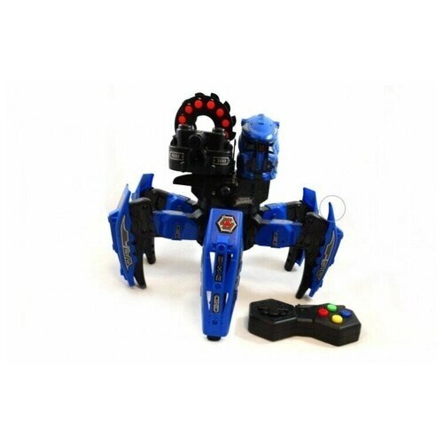 Робот паук на пульте управления (Свет, звук, стреляет дисками и пулями)-BLUE от компании М.Видео - фото 1