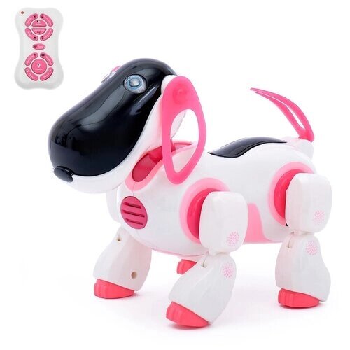 Робот-собака «Киберпёс Ки-Ки», радиоуправляемый, интерактивный, русское озвучивание, световые эффекты, цвет розовый от компании М.Видео - фото 1