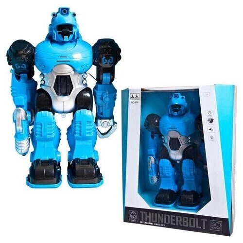 Робот "THUNDERBOLT" (цвет синий) свет/звук JUNFA 606 от компании М.Видео - фото 1