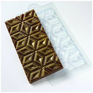 Ромбики- плитка шоколада - формочка для мыла и шоколада из толстого пластика