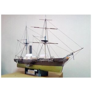 Российский пароходофрегат "Гремящий", модель корабля из бумаги, М. 1:200