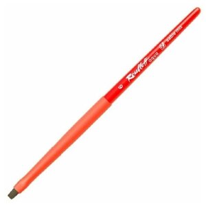 Roubloff Кисть "Aqua Red flat", соболь-микс плоская, обойма soft-touch, ручка короткая красная №6